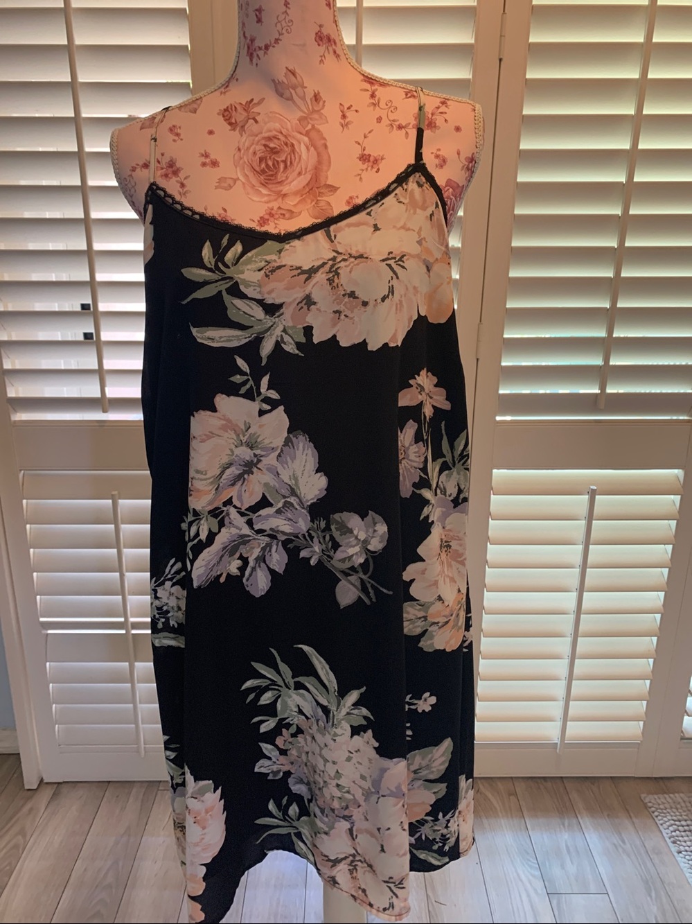 American Rag Black Floral Mini Dress